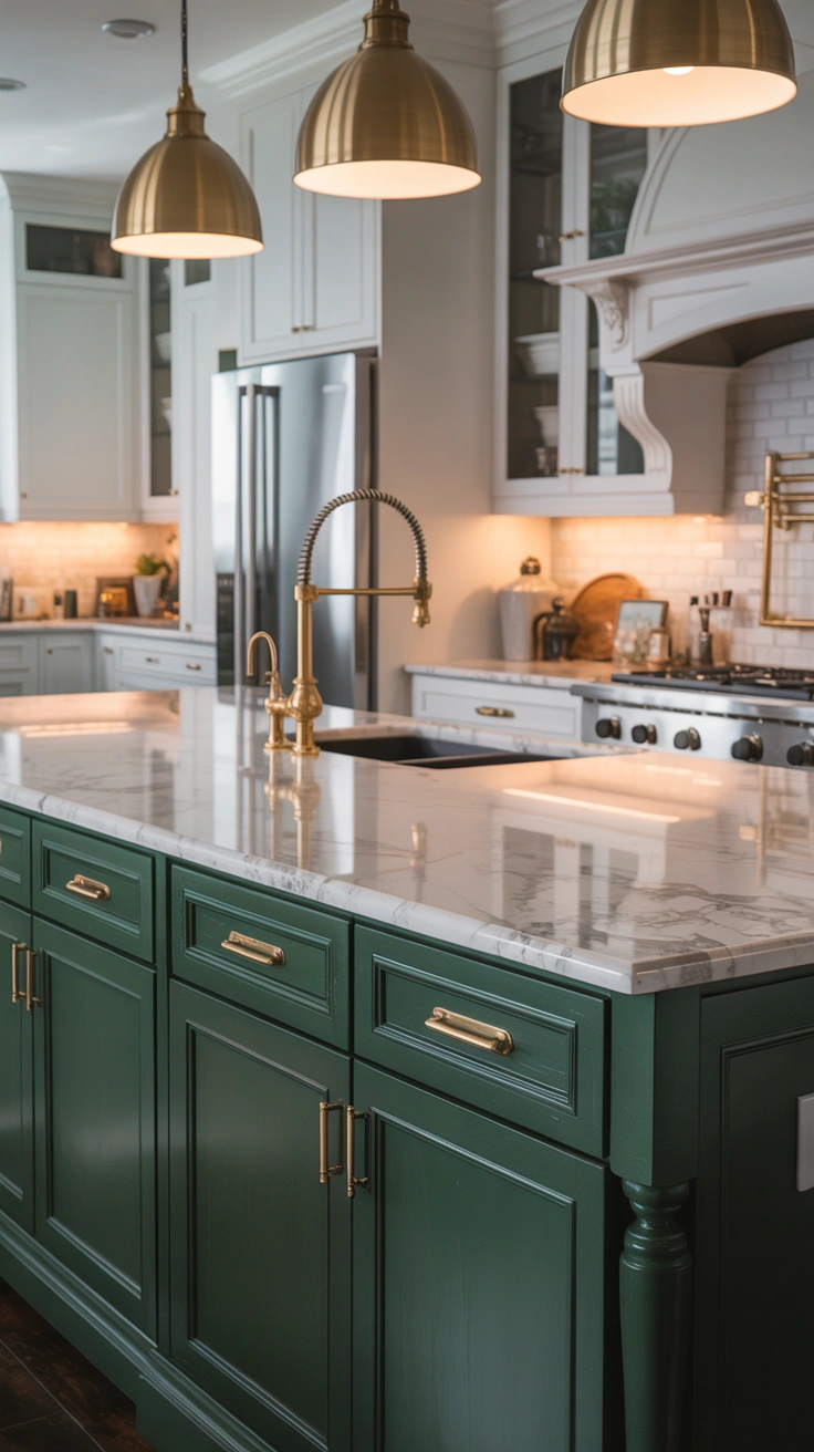 kitchen island with elegant styling
