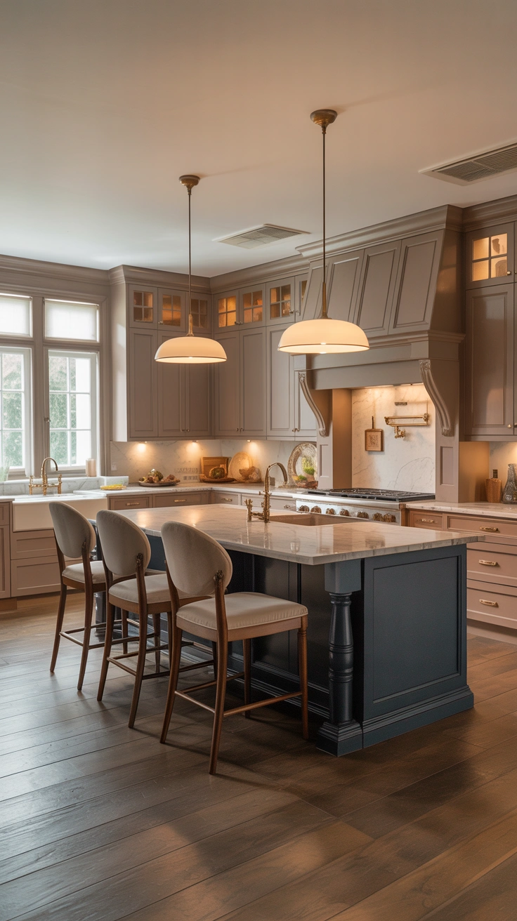 kitchen island with elegant styling
