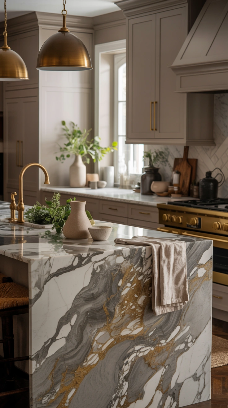 kitchen island with elegant styling