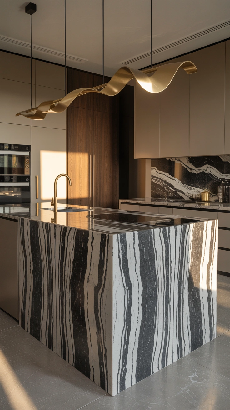 kitchen island with elegant styling