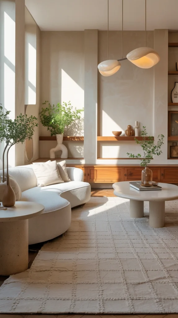 all-white tonal color pallet living room