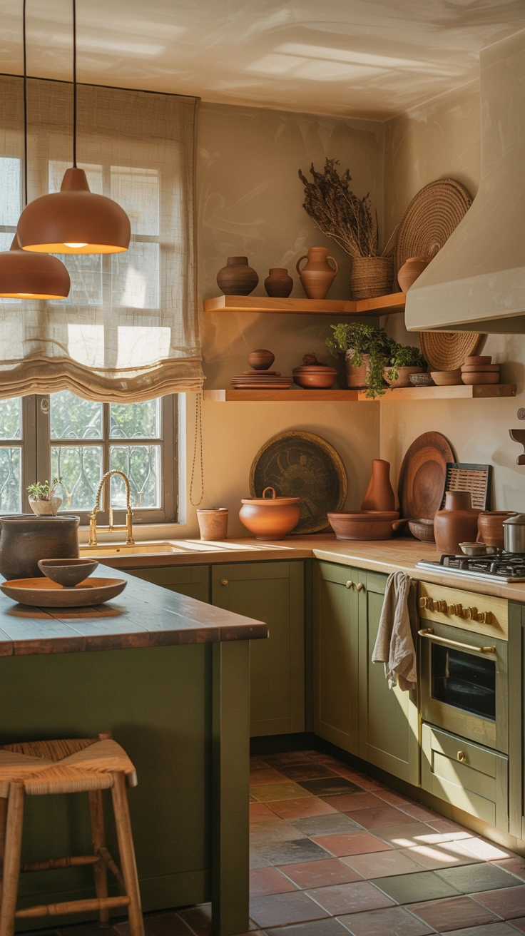 olive green kitchen ideas with timeless designer details 