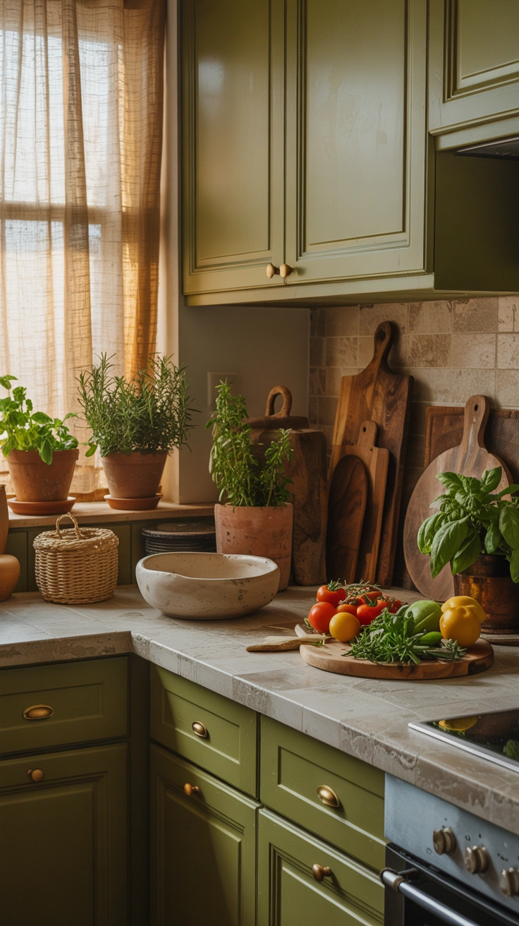 olive green kitchen ideas with timeless designer details 