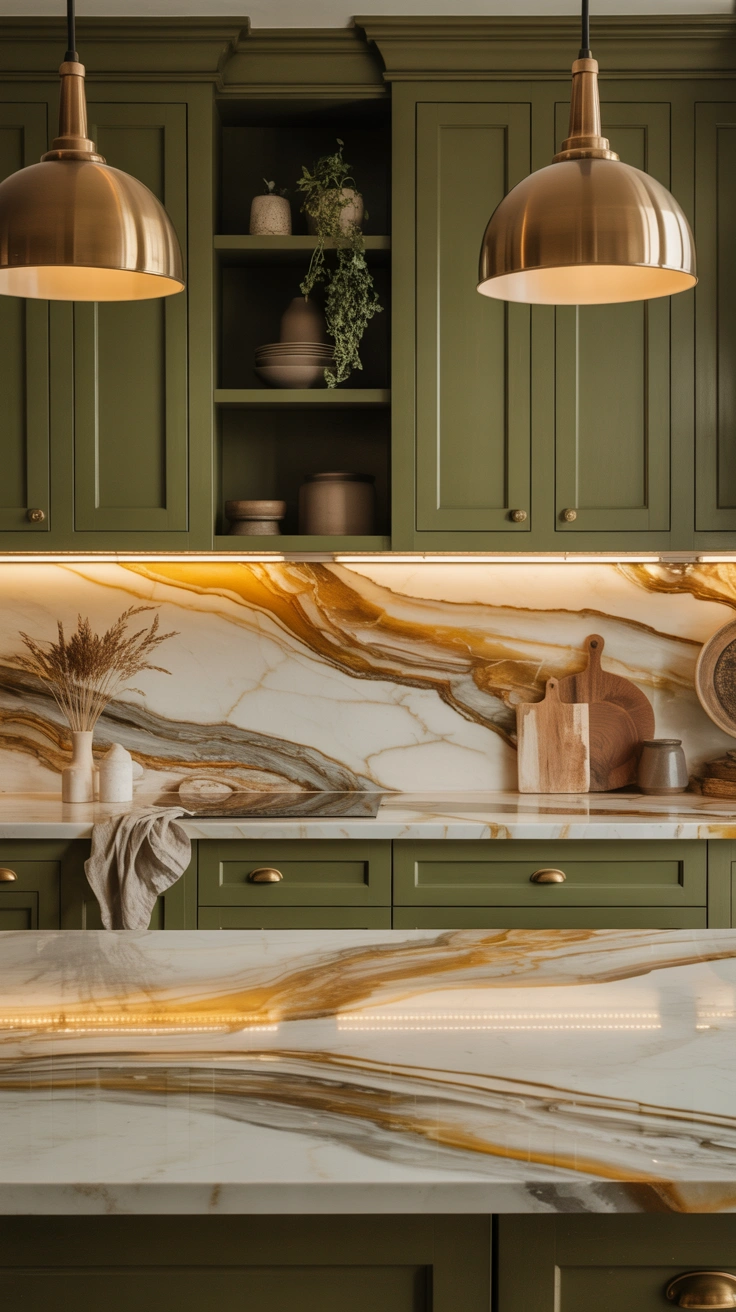 olive green kitchen ideas with timeless designer details 