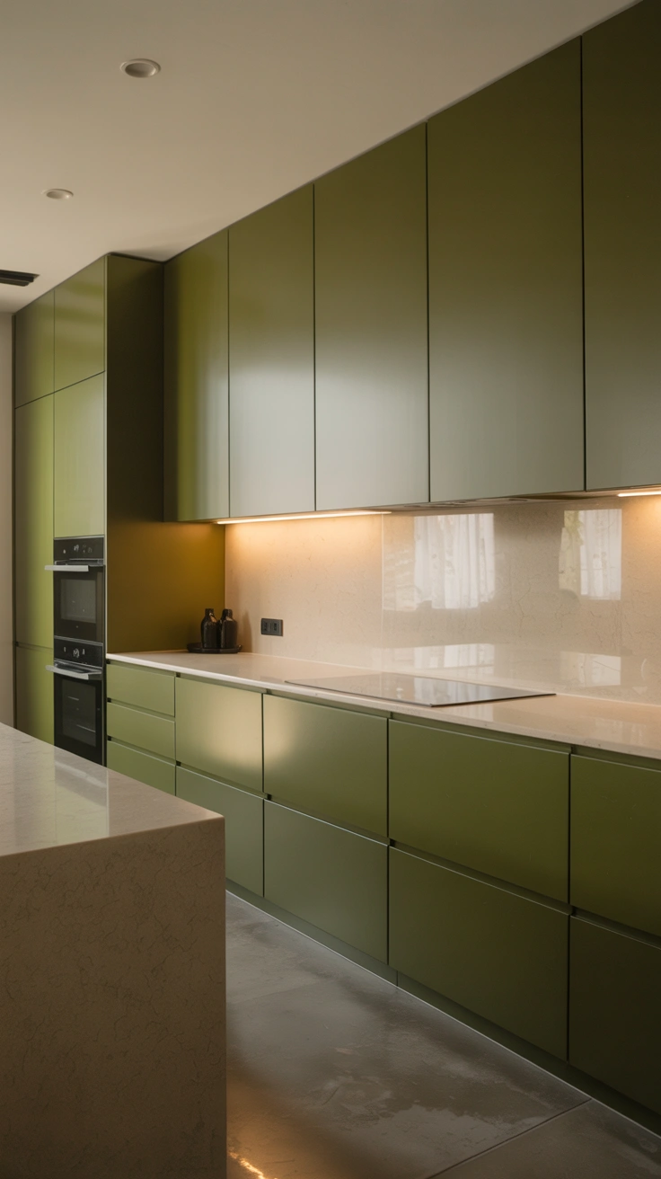 olive green kitchen ideas with timeless designer details 
