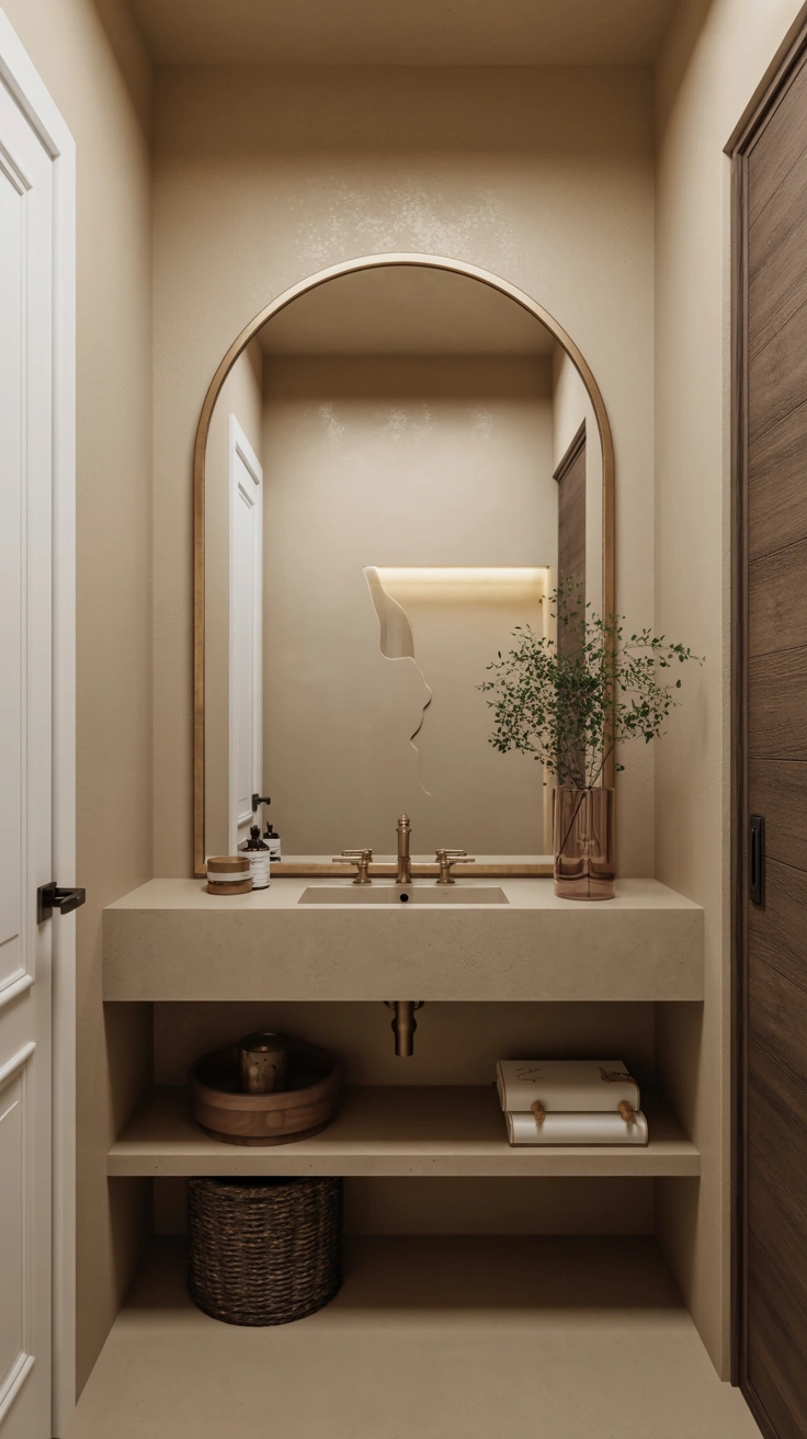 powder room with elegant finishes, statement details and sophisticated styling