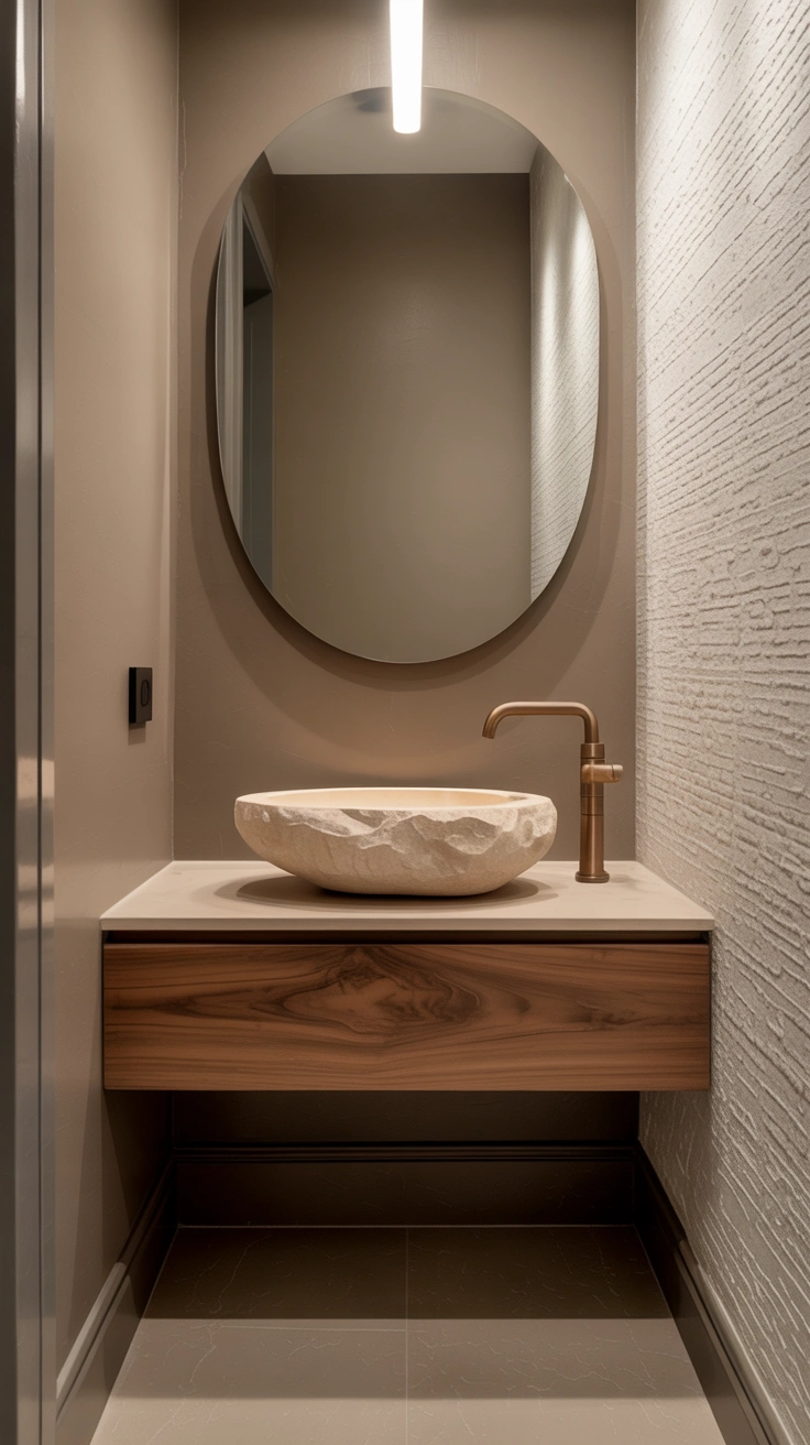 powder room with elegant finishes, statement details and sophisticated styling