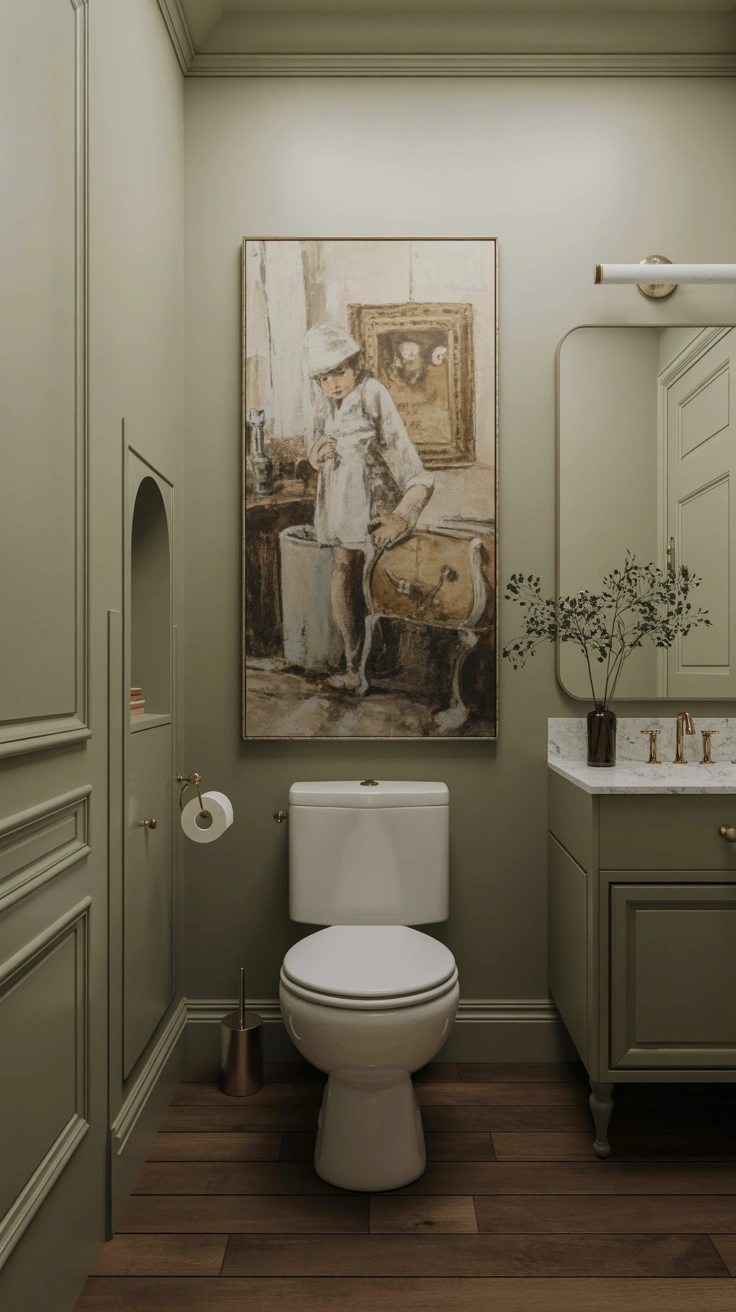 powder room with elegant finishes, statement details and sophisticated styling