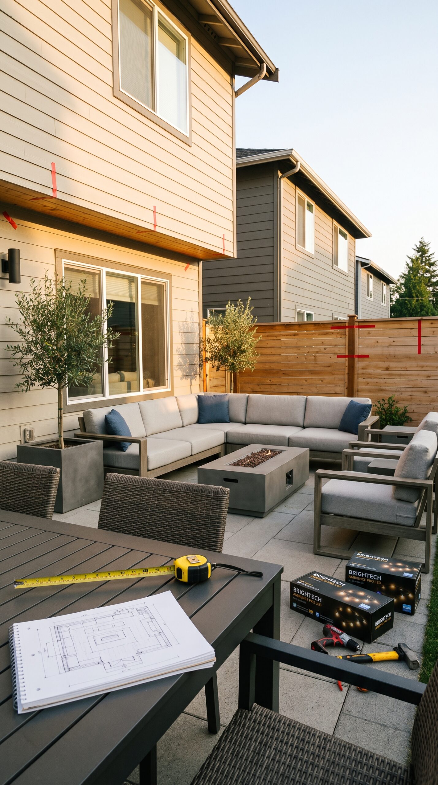 how to hang string lights over patio