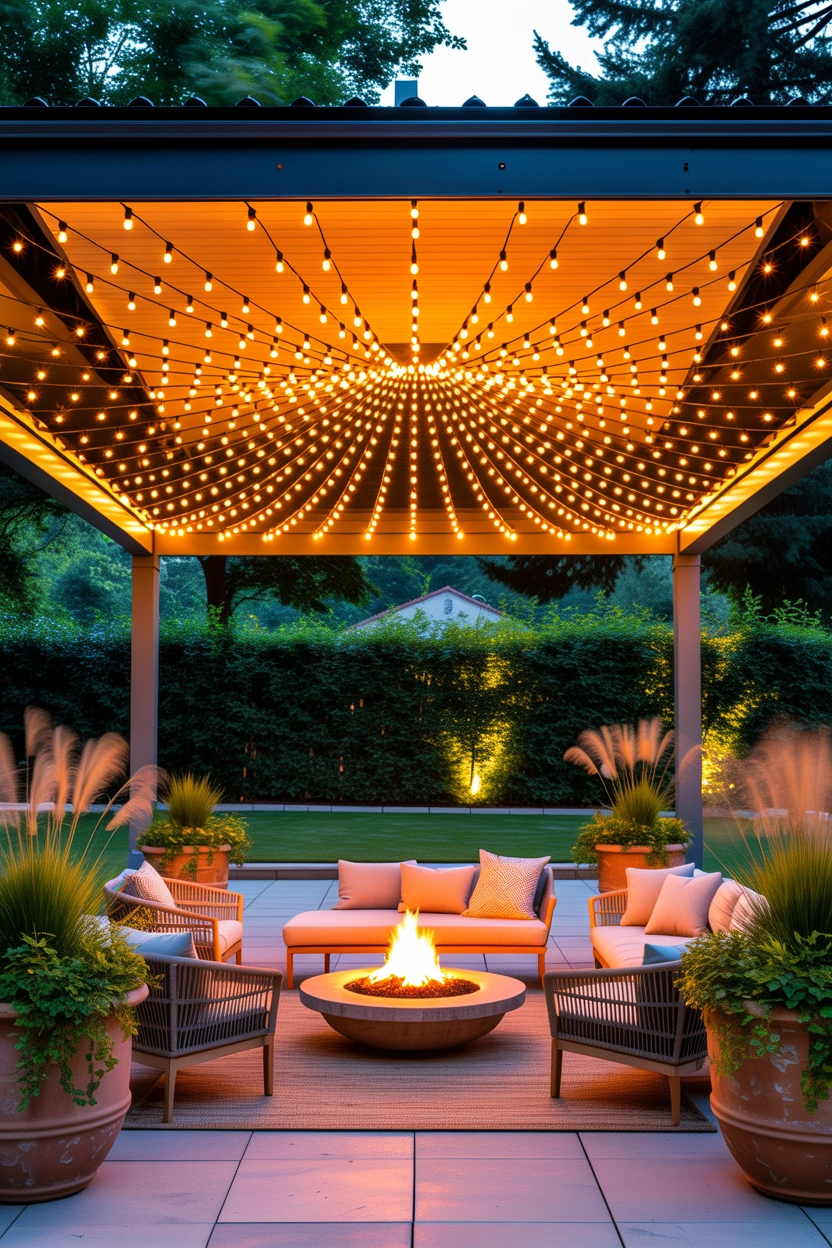 how to hang string lights over patio