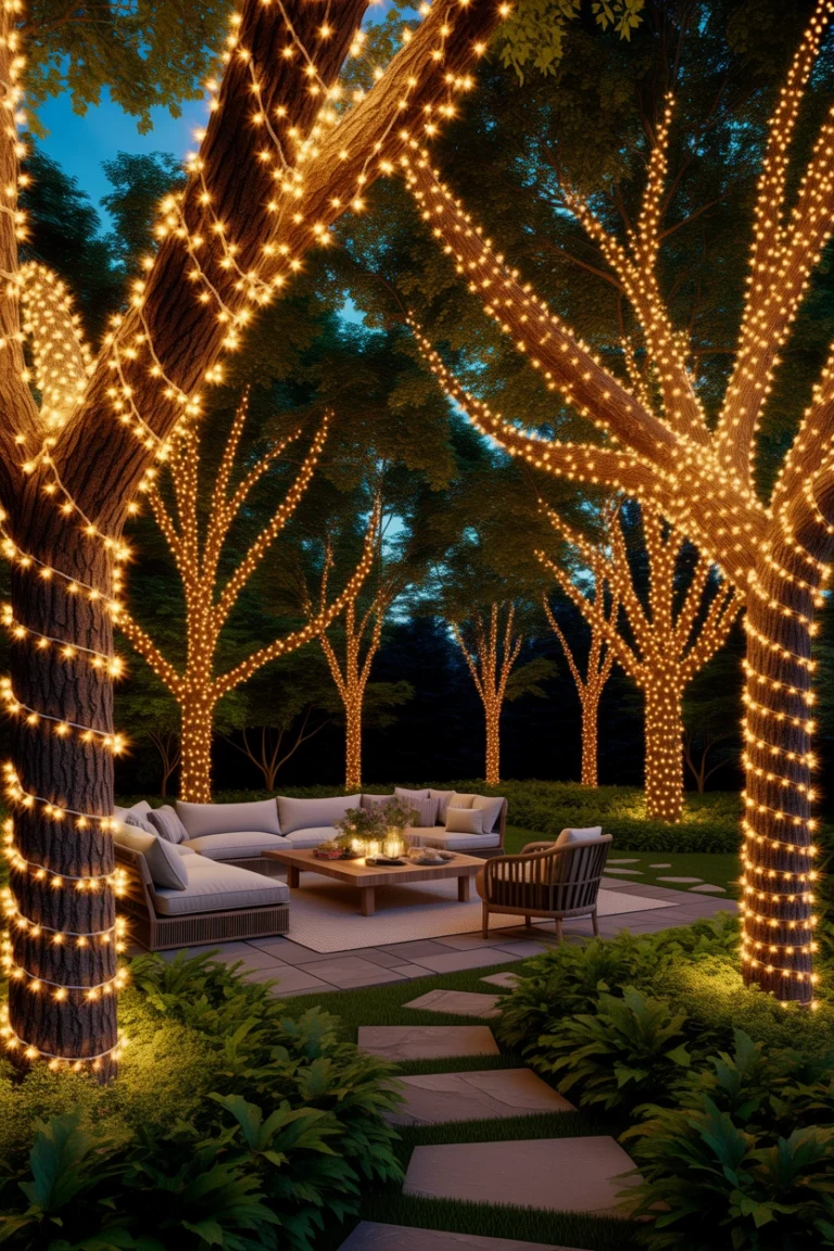 how to hang string lights over patio