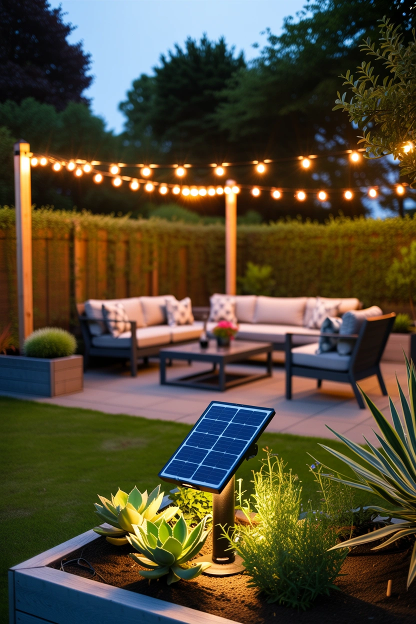 how to hang string lights over patio