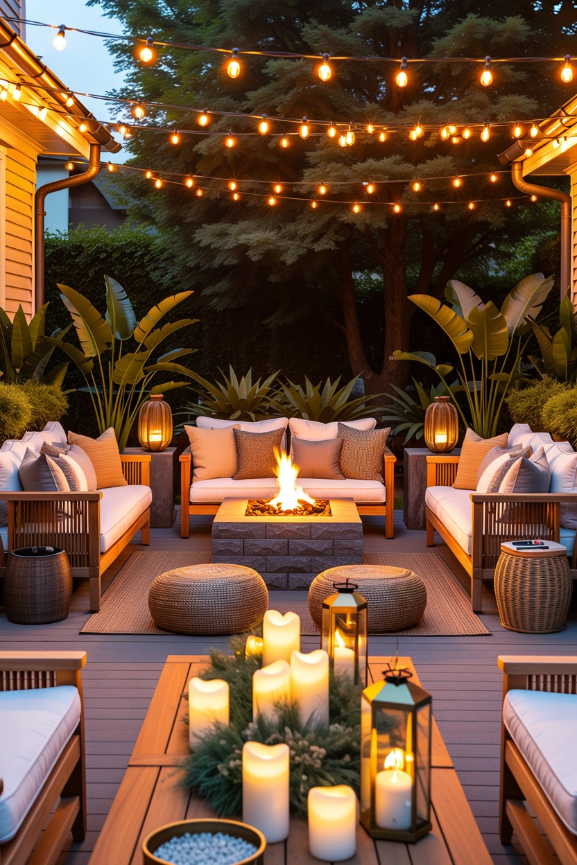 how to hang string lights over patio