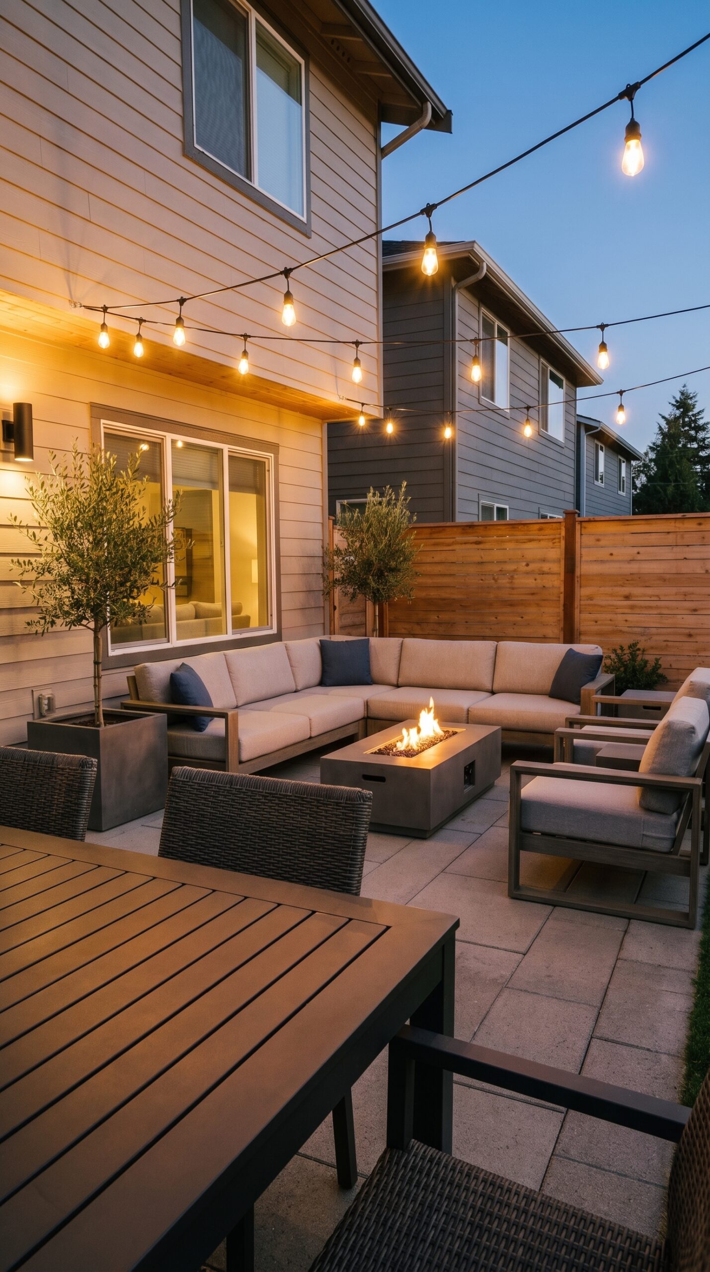 how to hang string lights over patio