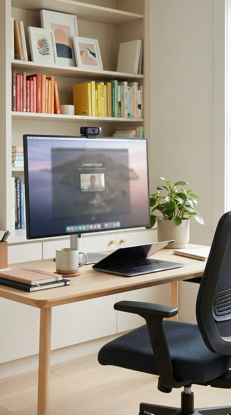 how to style desk for video calls